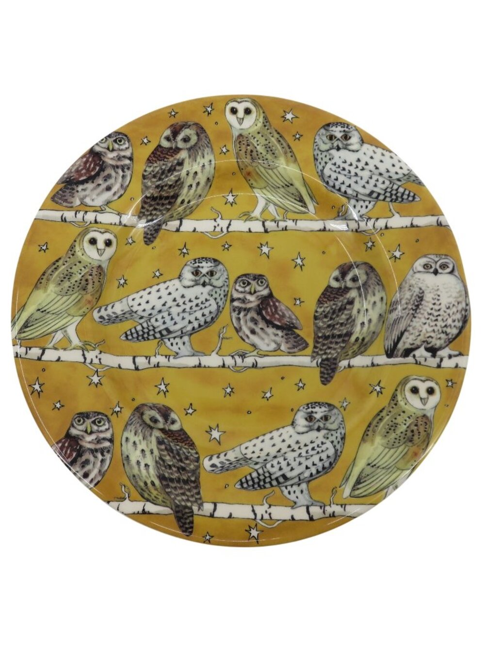 Emma Bridgewater Owls Yellow Ceramic Plate 8.75in Stoke On Trent England Birds